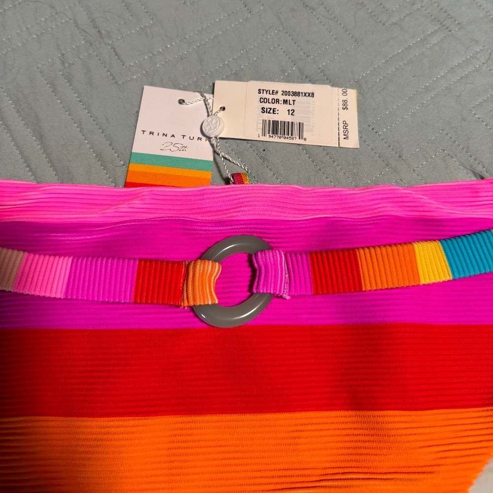 Trina Turk Bikini Bottoms.  Size 12, Multi Color
